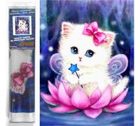 Norimpex - Puzzle Dipinto diamante: Fata Gatto 30x40 cm - 1-39 Pezzi