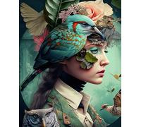 Norimpex - Puzzle Dipinto diamante: Ragazza con uccello 30x40 cm - 1-39 Pezzi