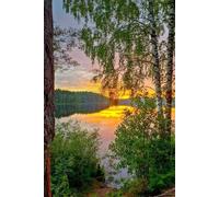 Norimpex - Puzzle Dipinto diamante: Tramonto sul lago 30x40 cm - 1-39 Pezzi