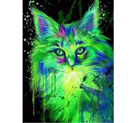 Norimpex - Puzzle Pittura diamante: Gatto fluorescente 30x40 cm - 1-39 Pezzi