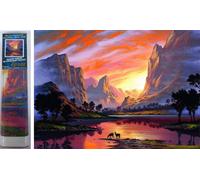 Norimpex - Puzzle Pittura diamante Valle di montagna 30x40cm - 1-39 Pezzi