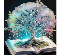 Norimpex - Puzzle Quadro Diamant: Albero magico in un libro 30x40cm - 1-39 Pezzi
