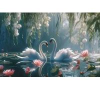 Norimpex - Puzzle Quadro Diamant: Cigni 30x40cm - 1-39 Pezzi