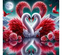 Norimpex - Puzzle Quadro Diamant: Cigni in amore 30x40cm - 1-39 Pezzi