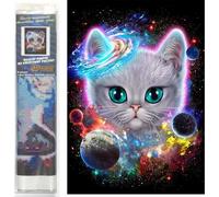 Norimpex - Puzzle Quadro diamant: Gattino spaziale 30x40cm - 1-39 Pezzi