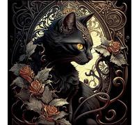 Norimpex - Puzzle Quadro Diamant: Gatto gotico 30x40cm - 1-39 Pezzi