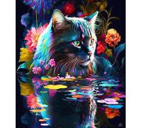 Norimpex - Puzzle Quadro Diamant: Gatto nell'acqua 30x40cm - 1-39 Pezzi