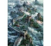 Norimpex - Puzzle Quadro Diamant: Grande Muraglia cinese nella nebbia 30x40cm - 1-39 Pezzi