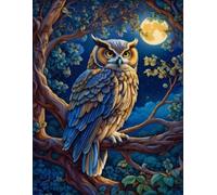 Norimpex - Puzzle Quadro Diamant: Gufo al chiarore della luna piena 30x40cm - 1-39 Pezzi