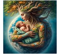 Norimpex - Puzzle Quadro Diamant: Madre Terra con bambino 30x40cm - 1-39 Pezzi