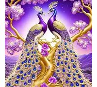Norimpex - Puzzle Quadro Diamant: Pavoni su un ramo 30x40cm - 1-39 Pezzi