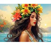 Norimpex - Puzzle Quadro Diamant: Ragazza in riva al mare 30x40cm - 1-39 Pezzi