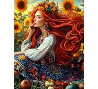 Norimpex - Puzzle Quadro Diamant: Ragazza nel campo 30x40cm - 1-39 Pezzi