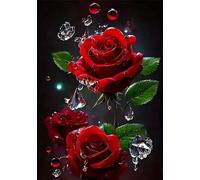 Norimpex - Puzzle Quadro Diamant: Rose rosse 30x40cm - 1-39 Pezzi