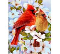 Norimpex - Puzzle Quadro Diamant: Uccelli su un ramo 30x40cm - 1-39 Pezzi