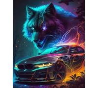 Norimpex - Puzzle Quadro Diamant: Un lupo con un'auto 30x40 cm - 1-39 Pezzi