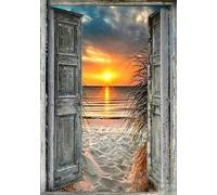 Norimpex - Puzzle Quadro Diamant: Vista sulla spiaggia 30x40cm - 1-39 Pezzi