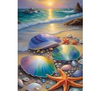 Norimpex - Puzzle Quadro Diamant: Vongole e stelle marine 30x40cm - 1-39 Pezzi
