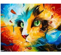 Norimpex - Puzzle Quadro diamante: Gatto astratto 30x40 cm - 1-39 Pezzi