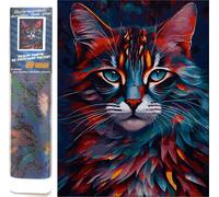 Norimpex - Puzzle Quadro diamante: Vista del gatto 30x40 cm - 1-39 Pezzi