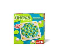 Noris 606012168 - Gioco di memoria Mein Frosch (gioco per bambini a partire dai 3 anni) con tavola da gioco e rane in legno e 10 carte motivo, giocattolo per bambini e bambini