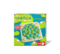Noris 606012168 - Gioco di memoria Mein Frosch (gioco per bambini a partire dai 3 anni) con tavola da gioco e rane in legno e 10 carte motivo, giocattolo per bambini e bambini