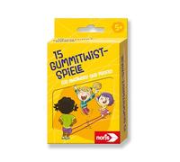 noris 606092104-15 - Giochi di gomma per bambini dai 5 anni in su, set in gomma colorata e istruzioni per il gioco in scatola di latta per 3 giocatori, giocattolo all'aperto per principianti e piccoli