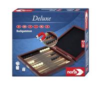 Noris 606108004 Gioco di backgammon da viaggio - a partire da 8 anni - con figure di gioco magnetiche in una scatola di legno, 16 x 16 cm