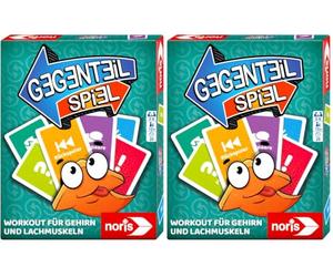noris 606264524 Gioco opposto - Gioco di Carte a Partire dai 10 Anni per Bambini e Adulti - Gioco Breve per allenare i Muscoli del Cervello e del Salmone per 3-6 Giocatori (Confezione da 2)