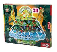 Noris Snakes & Ladders Jungle - Gioco di scala 3D a 4 livelli, scala per salire, tubi come piste a sfera, gioco di dadi per bambini, gioco di marmi dai 4 anni in su
