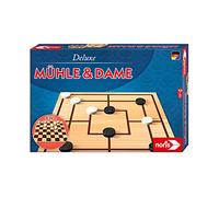 Noris Spiele 606108012 - Tavola per Dama e Mulino, Versione Deluxe [Lingua Tedesca]