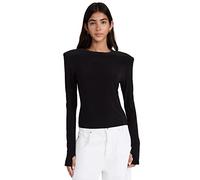Norma Kamali Shoulder Pad Long Sleeve Crew Top Camicia Donna