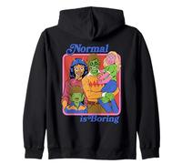 Normal is Boring Monsters Sarcastic Retro Funny Adult Humor Felpa con Cappuccio