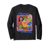 Normal is Boring Monsters Sarcastic Retro Funny Adult Humor Maglia a Manica