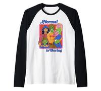 Normal is Boring Monsters Sarcastic Retro Funny Adult Humor Maglia con Maniche Raglan