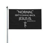 Normal Isn'T Coming Back But Jesus Is Revelation 14 Bandiera Da Giardino Appendere Bandiera Da Esterno Stagionale Striscione 90X150Cm Per Il Portico Fattoria Soggiorno