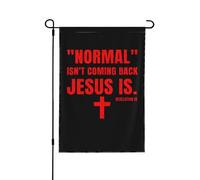 Normal Isn'T Coming Back Jesus Bandiera All'Aperto Doppia Faccia Bandiera Da Giardino Con Occhielli Bandiere Da Cortile Per Spiaggia Prato Festival 30X45cm