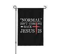 Normal Isn'T Coming Back Jesus Is Christianty Bandiera Da Cortile Decorative Bandiera Da Esterno Durevole Bandiere Da Giardino Per Festival Patio Soggiorno 30X45cm