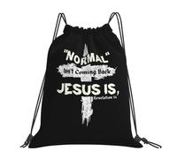 Normal Isn'T Coming Back Jesus Is Unisex Borsa Con Coulisse Resistente Zaino Con Coulisse Impermeabile Zainetto Per Ginnastica Calcio Vacanze