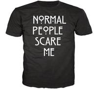 Normal People Scare Me Fashion Funny T Shirt Mens Man Black 3XL