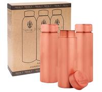 NORMAN JR, Pianura 400 ml Bottiglia rame sottile - Una bottiglia ayurvedica in rame puro al 100% con buoni benefici per la salute - Confezione da 3 bottiglie
