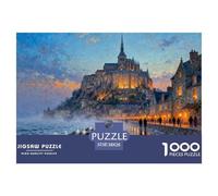 Normandia francese Mont Saint-Michel Marea Puzzle in Legno Impermeabile DIY Puzzles Da 1000 Pezzi Per Adulti Impossibili Giochi Di Impegnativi