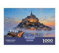 Normandia francese Mont Saint-Michel Marea Puzzle in Legno Impermeabile DIY Puzzles Da 1000 Pezzi Regali Per Adulti Impossibili Per Decorazioni Domestiche