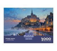Normandia francese Mont Saint-Michel Marea Puzzle in Legno Impermeabile DIY Puzzles Da 1000 Pezzi Regali Per Adulti Sfidanti E Rompicapo Per Decorazioni Domestiche