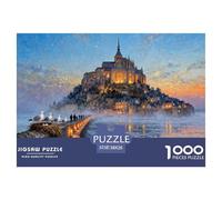 Normandia francese Mont Saint-Michel Marea Puzzle in Legno Impermeabile Puzzles Da 1000 Pezzi Per Adulti Sfidanti E Rompicapo Giochi Educativi