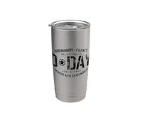 Normandia Francia D-Day Honor and Remember Black Print Bicchiere termico in acciaio inox doppia parete