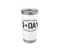 Normandia Francia D-Day Honor and Remember Solid Black Print Bicchiere termico in acciaio inox doppia parete