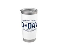 Normandia Francia D-Day Honor and Remember Solid Navy Print Bicchiere termico in acciaio inox doppia parete