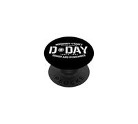 Normandia Francia D-Day Honor and Remember Solid White Print PopSockets PopGrip Adesivo