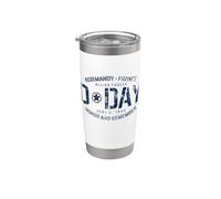 Normandia Francia D-Day Honor and Remember Stampa blu scuro Bicchiere termico in acciaio inox doppia parete
